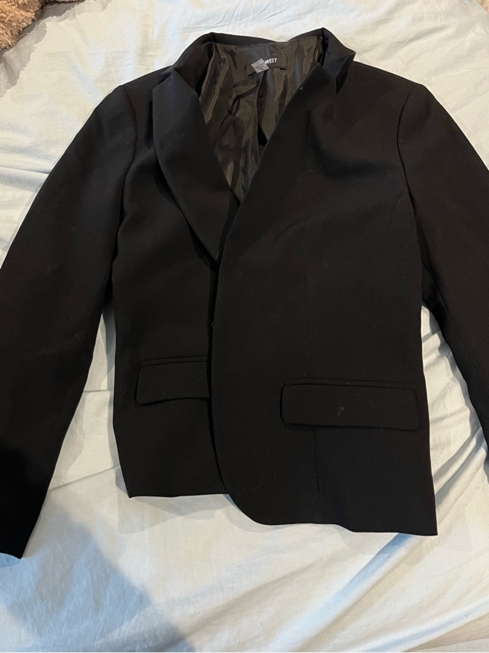 Nine West Black Lined Jacket with Branded Neck Label